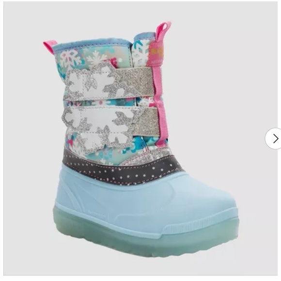 Western Chief Other - Western Chief Girls Blue Snow Boots with Glitter Snowflake light up size 12